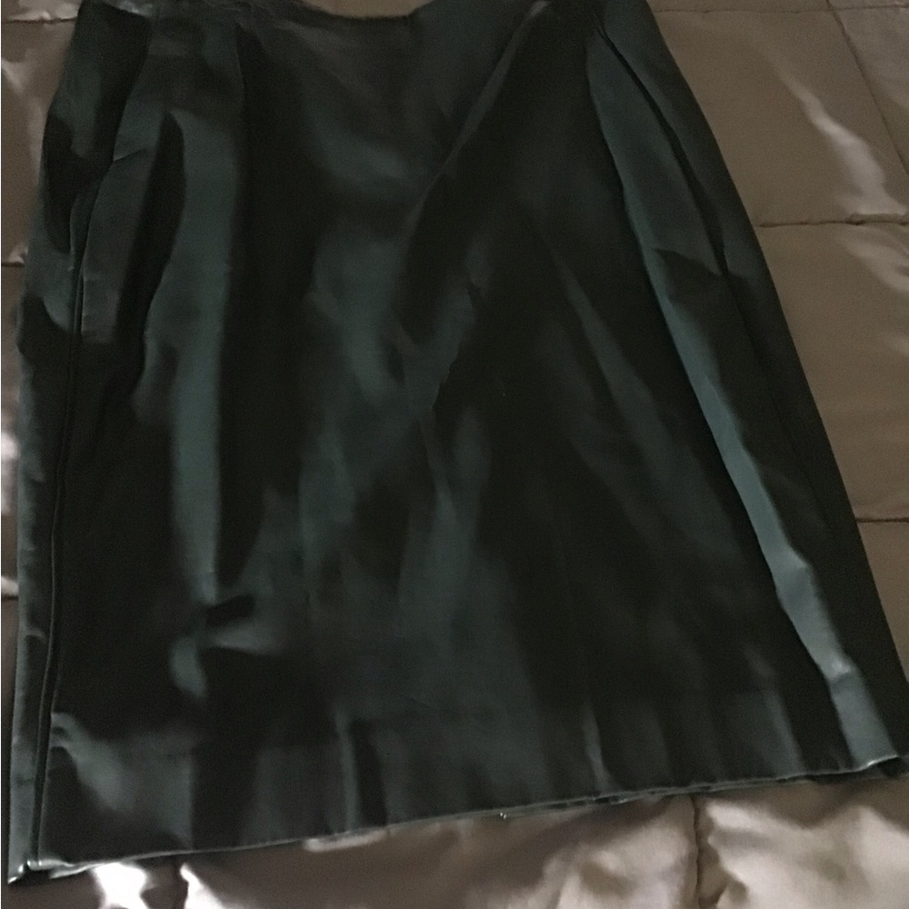 Dark green faux leather skirt, size 12, The Limited